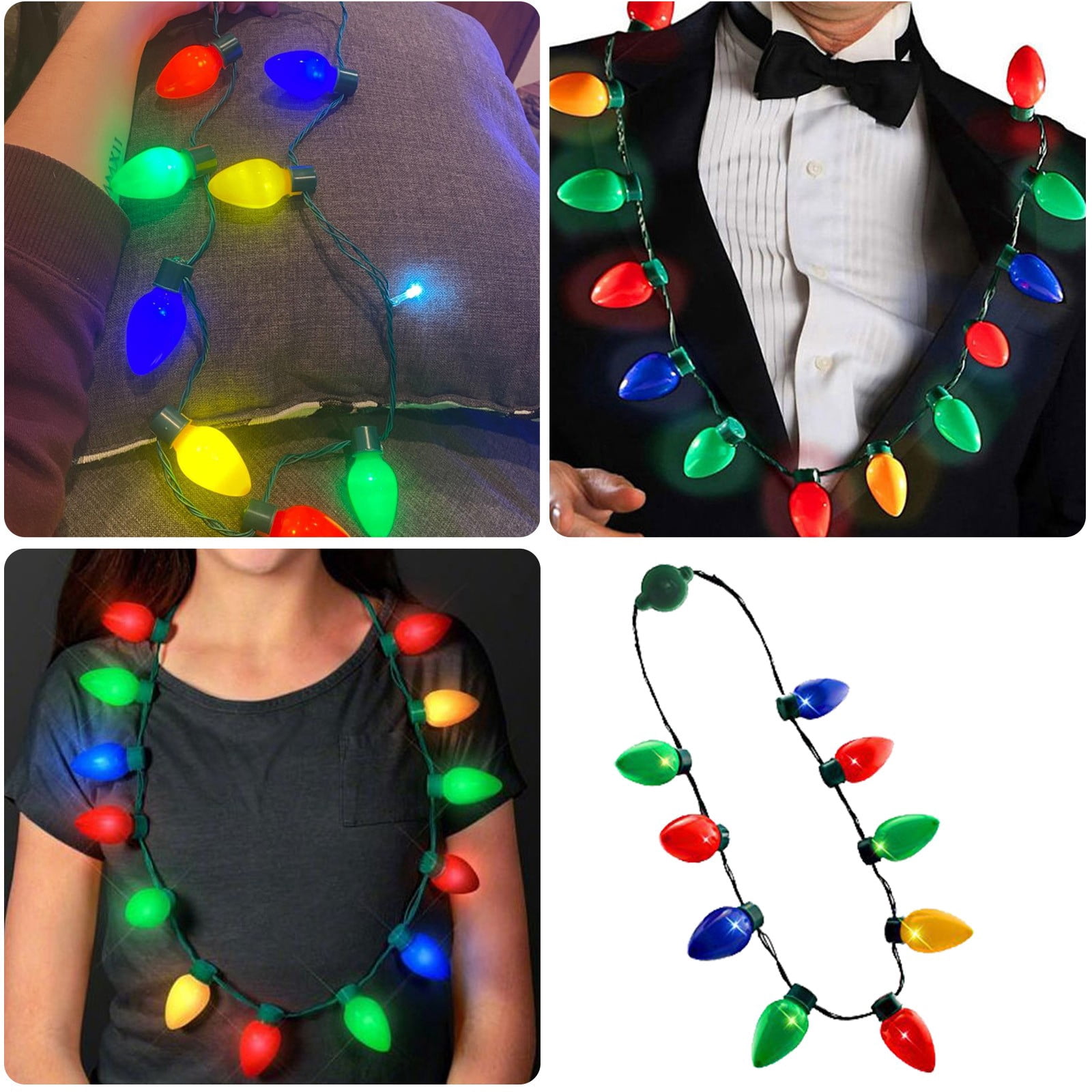 Collier LED Lumineux De Noël - Accessoire Fête, Spectacle, Théâtre, Ambiance Lumineuse - 7