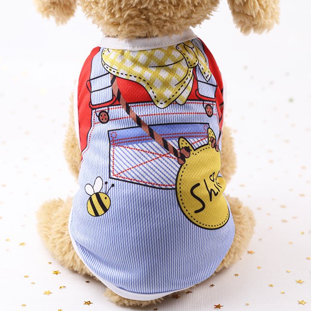 Fake Strap Pet Spring and Summer Dog Vest Teddy Bitter Panda Cat Fadou Clothes Mesh Breathable Vest