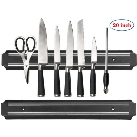 LNKOO 20 in Magnetic Strip for Knives Kitchen with Multipurpose Use as Knife Holder, Knife Rack, Knife Magnetic Strip, Knives Bar, Kitchen Utensil Holder, Tool Holder for Garage and Kitchen