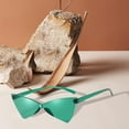 thumbnail image 6 of Modern Triangle Sunglasses Sun Protection Versatile UV400 Cat Eye Sunglasses Green, 6 of 8