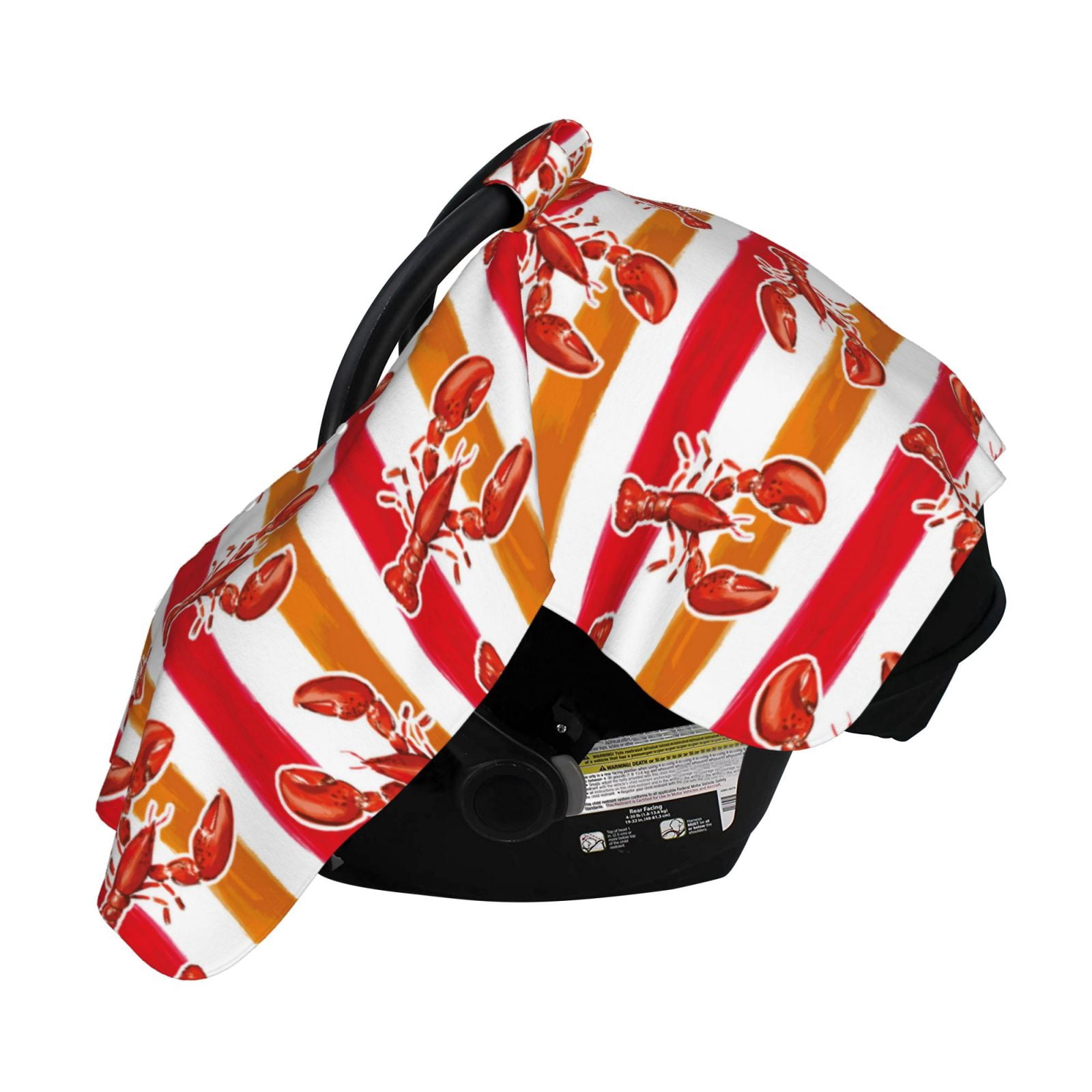 Naloa Red Lobster Baby Car Seat Cover, Breathable Baby Carrier Cover, Multiuse Baby Carrier Cover & Nursing Breastfeeding Cover