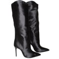 thumbnail image 2 of Schutz Maryana Welt Wild Black Pull On Pointed Toe High Stiletto Heel Tall Boots (Black, 5), 2 of 5