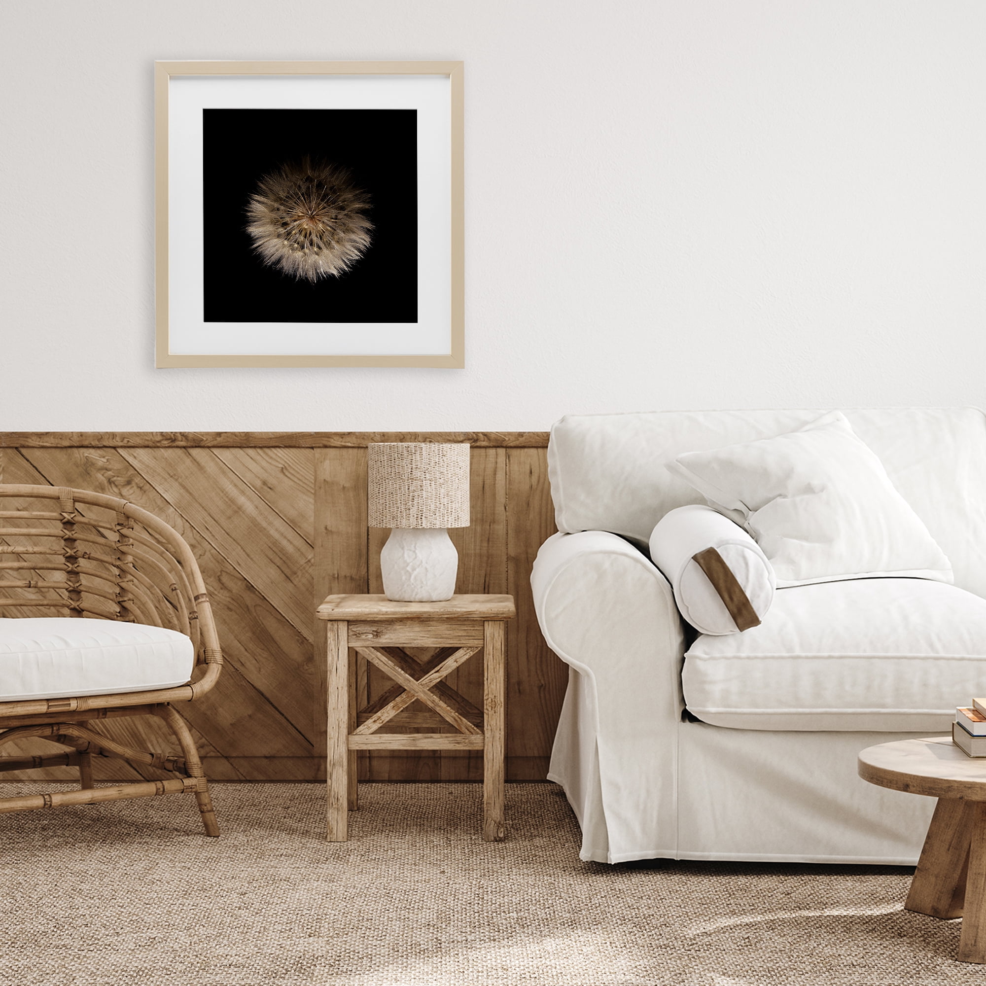 Stupell Industries Wispy Dandelion on Black Birch Framed Print Under Glass, design by Beth Adoette