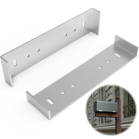 Heavy-Duty Aluminum Mailbox Mounting Bracket, Anti-Tilting Fixing Device, Rust-Resistant Sturdy Stable Support Design, For Outdoor Floor Mounted Mailbox Installation Home Garden Yard Street Use