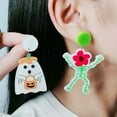 thumbnail image 2 of comerut 1 Pair Creative Pumpkin Flower Ghost Skull Dangle Earrings Vintage Acrylic Exaggerated Halloween Stud Drop Earrings Jewelry Accessories Gift, 2 of 7
