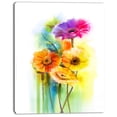 thumbnail image 2 of Fleurs de Gerbera Jaune Orange Violet - Grande Impression sur Toile Florale, 2 of 4
