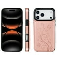 thumbnail image 2 of Dteck Wallet Case for iPhone 17 Pro with Card Holder, Flower Back Flip Protective Phone Cover with HD Screen Protector for iPhone 17 Pro,Rosegold, 2 of 7