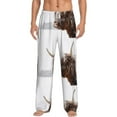 thumbnail image 2 of Kdxio Yak Print Men's Sleep Pajama Pant Lounge Pants with Pockets, 2 of 8