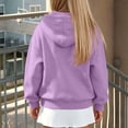thumbnail image 4 of NAISIBABY Girls Hooded Sweatshirt – Fleece-Lined Long Sleeve Casual Zip-Up Jacket Purple Size 9, 4 of 8