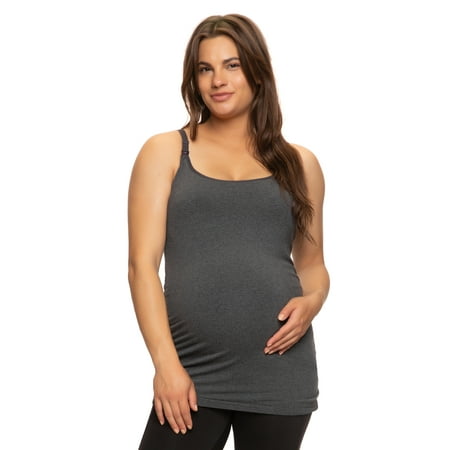 

Felina | Cotton Modal Maternity Cami with Nursing Clips (Heathered Charcoal Large)