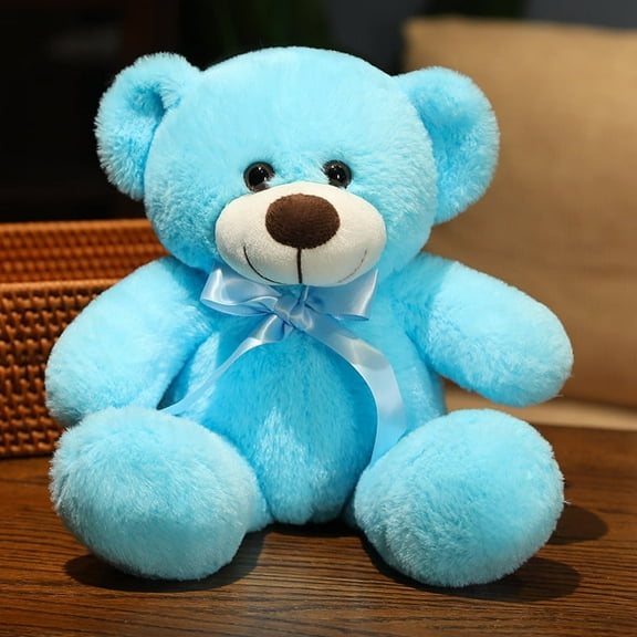 1pcs Bear Stuffed Animal Bears Plush Doll Cute Bear Toy 13.78 inch for Christmas Valentine's Day(Fresh Blue Bear)