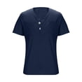 thumbnail image 4 of BRGZLK Mens Short Sleeve Cotton and Linen Solid Color Button Basic Tops Henley V-Neck Button T-Shirt Summer Office Blouses Fitness Daily Casual Wear, 4 of 6