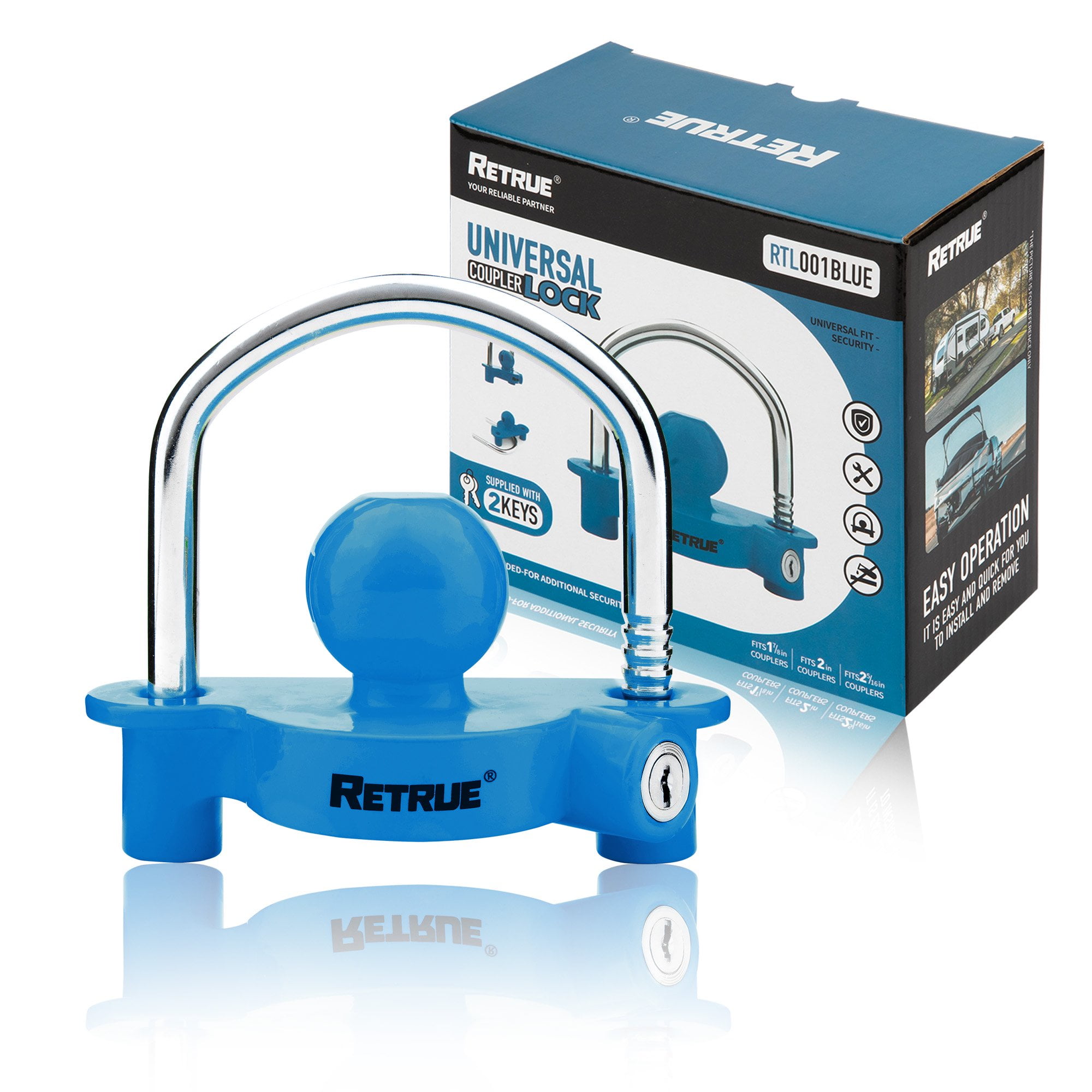 RETRUE Universal Coupler Lock Trailer Locks Ball Hitch Trailer Hitch