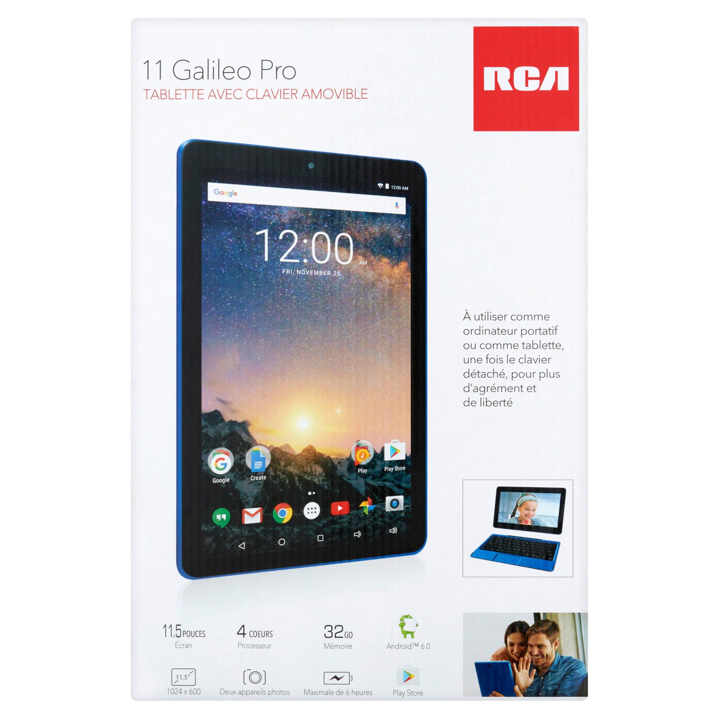 RCA Galileo Pro 11.5" 32GB Tablet with Keyboard Android 6.0 Best Color
