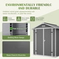thumbnail image 2 of LZBEITEM 6' x 6' Plastic Outdoor Storage Shed with Floor, Resin Tool Shed Heavy Duty with Window and Lockable Door, Colorfast, for Garden Backyard 32 sq.ft, 2 of 13