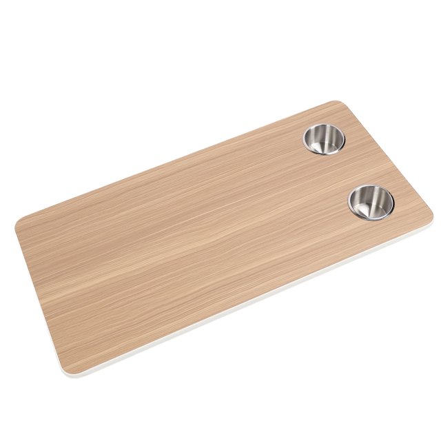 RV Wood Table Top Removable Table, Boat Table Top with 2 Cup Holders, Replacement Desktop Panel, RV Rectangular Tabletop for Caravan Marine Boat Yacht Rectangle, 31.49x15.74in