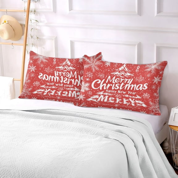 Pillow Case Plush Pillow Design Snowtreen and Snowflak for Christmas Case standard size/King size/Queen size Bed Pillow Pillowcases