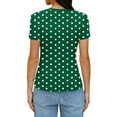 thumbnail image 4 of Ploka Dots Tight T-Shirt for Women Summer Slim Fit Crewneck Short Sleeve Baselayer Tee Tops Going Out Cropped Blouse, 4 of 6
