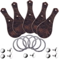 thumbnail image 1 of Leather Key Fob Kit - Water Buffalo - Brown (8-9oz) - Rivet (Nickel) - (5 Pack) - 05 Pack (Brown)(Nickel), 1 of 7