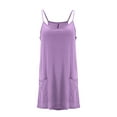 thumbnail image 2 of Juslio Dresses for Girls Knee Length Sleeveless Pockets Casual Summer Beach A-line Purple Halter Dress, 2 of 7