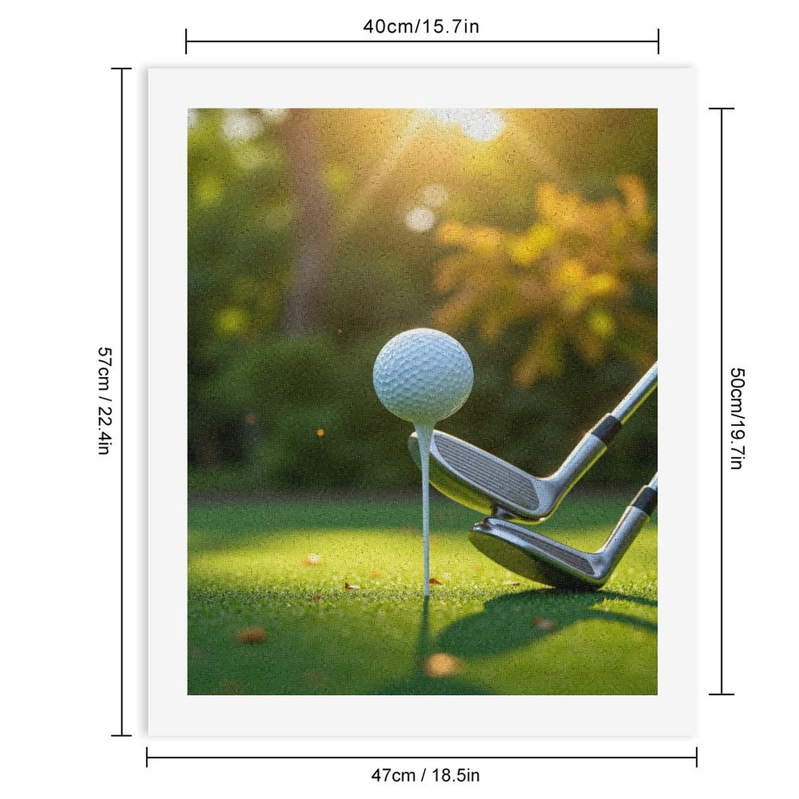 Paint By Numbers Kit for Adults Beginner - DIY Golf Ball Sunlight Green Scene Canvas Painting Kits for Adults, Frameless Paint By Number for Adults for Home Wall Decor 16x20 Inch