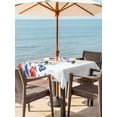 thumbnail image 3 of Outdoor Tablecloth with Umbrella Hole for Patio/Picnic/Party/Camping, Red Blue Flowers Waterproof Table Cloth Square Cover Washable, Spring Floral Elegant Pastoral Watercolor (60"x 60"), 3 of 8