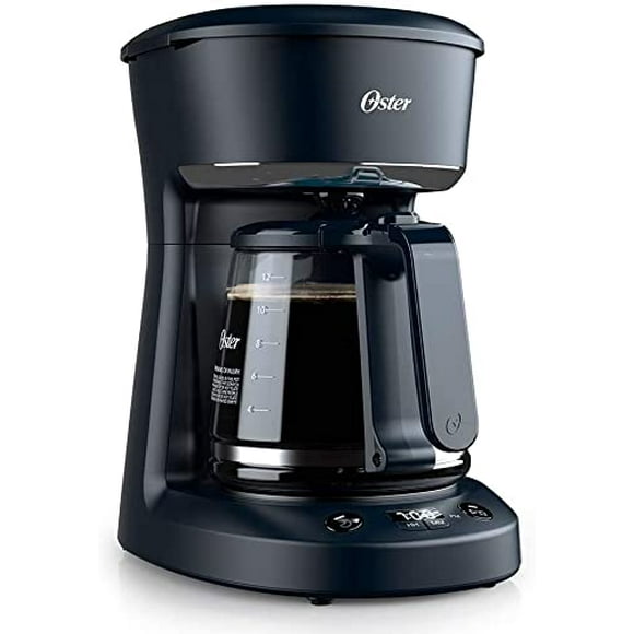 Cafetera OSTER 12 tazas programable con Pantalla LED Jarra de Vidrio negro