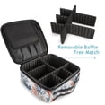 thumbnail image 4 of FORMRS Travel Makeup Bag Large Capacity Train Case Cosmetic Organizer with Adjustable Dividers, White Sea Plants, 4 of 8