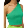thumbnail image 2 of VISgogo Camisola Femenina, Color Sólido Un Hombro Tejido Chaleco Sin Respaldo Crop Tops Traje De Verano, S/M/L VISgogo moda, 2 of 7