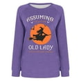 thumbnail image 4 of Rbaofujie Couples Chandails à Capuchon Femmes Décontracté Manches Longues Col Rond Hauts Blouse Ample Imprimé Graphique Chandail Violet Chandails pour Dames, 4 of 4