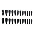 thumbnail image 4 of FCOGIN Long Stiletto, 24 Pieces, Black, Cross Star, Acrylic False Nail, Press on Nail, 4 of 5