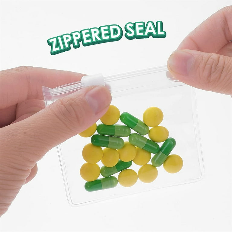 MEDca Pill Pouch Bags 4'' x 2.75 - Disposable Zipper Pills
