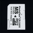 thumbnail image 2 of Micro SD TF to Memory Stick MS Pro Duo for PSP 1000/2000 / 3000 Card Dual 2 Slot Adapter Converter CR-5400 CR5400,5 pcs, 2 of 5