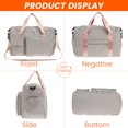 thumbnail image 3 of Sac de Sport de Voyage Sac Weekender pour Femmes Pliable Séparation du Sec et du Mouillé Sac Fourre-Tout de Sport Sac de Gym Portable Pliable Sac de Sport de Gym Imperméable Bagage de Cabine pour la Nuit pour Voyage Usage Quotidien Gy, 3 of 7
