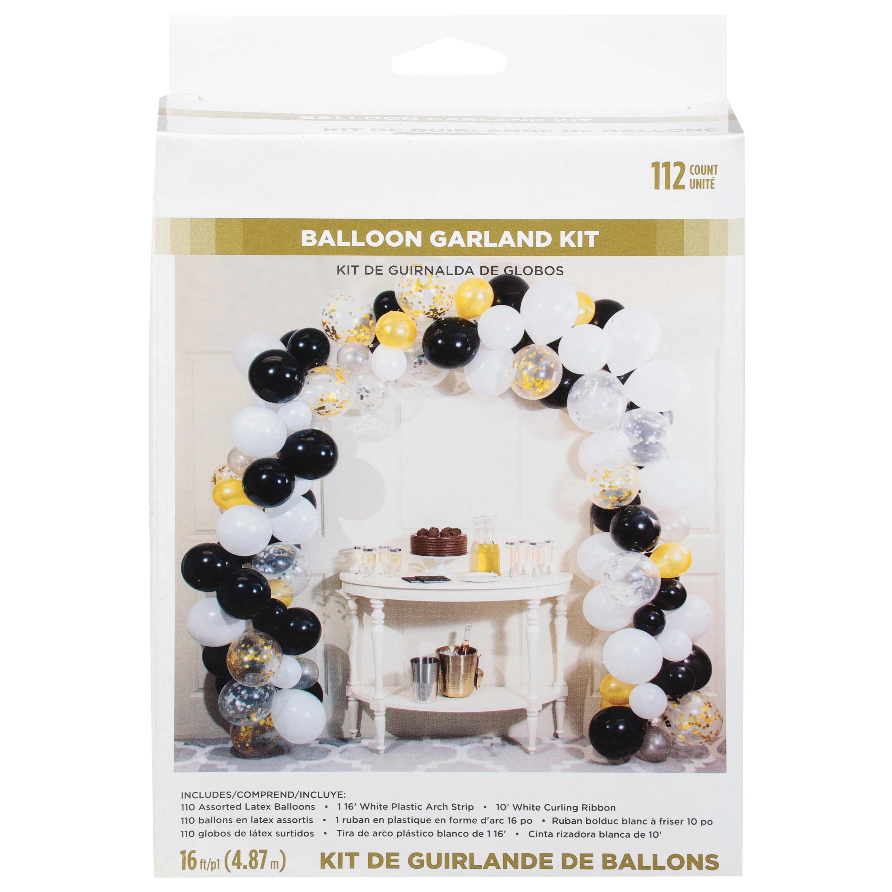 Access 353986 12 in. Balloon Garland Kit, Black & White