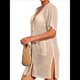 thumbnail image 3 of Vestido de Crochet con Botones y Abertura Lateral para Mujer, Traje de Baño con Bolsillos. Albaricoque M, 3 of 10
