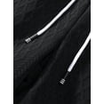 thumbnail image 4 of Men'S Waffle Knit 2-Piece Outfit with Button Down Shirt and Shorts for Summer Black XL, 4 of 8