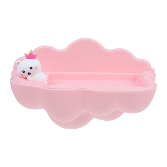 DECORNIJIA Bathroom Sink Organizer Wall Hanging Soap Holder Pink ABS 1Set