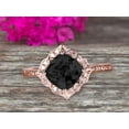thumbnail image 1 of Surprisingly 7mm Cushion Cut 2.05 Carat Black Diamond Moissanite Engagement Ring On 10k Rose Gold Unique Look Glaring Staggering Ring, 1 of 5