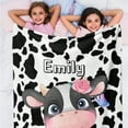 thumbnail image 5 of Blanket,YESCUSTOM Custom Cute Cow Throw Blanket Cow Skin Blanket For Boys Girls Baby Toddler Personalized Name Blanket School Nap Blanket Text Blanket For Kids, 5 of 6