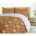 thumbnail image 5 of Ambesonne Orange Mandala Duvet Cover Sets, Oriental Art Form, 2-King, Cinnamon Jade Green and Peach, 5 of 7