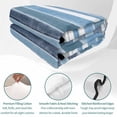 thumbnail image 4 of Queen Quilt Set 90''x96'', Blue Nordic Style Stripes Lightweight Summer Bedspread Coverlet Set with 2 Pillow Shams, Blue Gray Texture Breathable All Season Quilt Bedding for Bedroom/Guest Room, 4 of 9