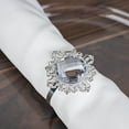 thumbnail image 3 of BalsaCircle 6 Silver Clear Round 2" Metal Dinner Napkin Rings Large Crystal Rhinestone Party Home Decorations Supplies, 3 of 8