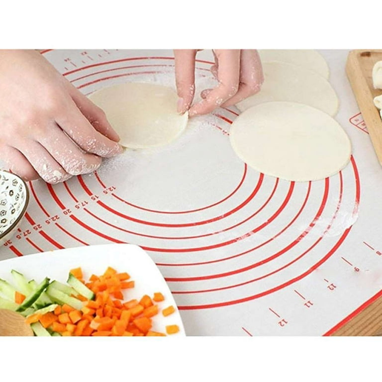 Hotpop Silicone Pastry Mat 26 x 16  Nonstick Silicone Pastry Mat for  Baking and Rolling with Measurements for Rolling Kneading and Baking Dough  Pastry Pie Crust Bun and Bread Making Mat 