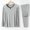 Gray, variant on Swuxness Men 2 Piece Set Pajama Long Sleeve Crew Neck Top Straight Pants Solid Color Warm Homewear