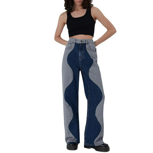 Straight Fit Jeans in Mid blue - Women, Cotton