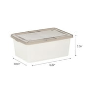 IRIS 14.5 Qt. Plastic Storage Bins with Lids, Stackable Storage Containers, Totes, 6 Pack