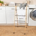 thumbnail image 4 of Household Essentials Bamboo V-Shaped Folding Clothes Drying Rack, Compact Upscale Laundry Rack with 9 Dowels, Environmentally Friendly, Stable Frame, 4 of 12