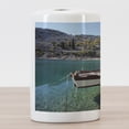 thumbnail image 3 of Croatia Ceramic Toothbrush Holder, Tranquil Scenery of Old Stone Houses with Wooden Boat on Pure Calm Water Little Bay, Decorative Versatile Countertop for Bathroom, 4.5" X 2.7", Multicolor, 3 of 4