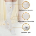 thumbnail image 5 of Compression Socks for Women, PUTUO 20-30 mmhg Open Toe Thigh High, for Varicose Veins Running Sports, 1 Pair, 5 of 6